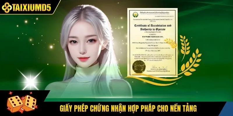 Giấy phép chứng nhận hợp pháp cho nền tảng