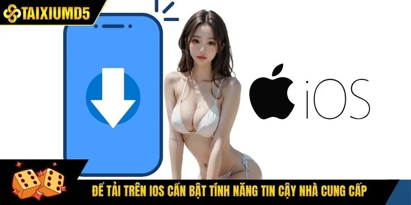 Để tải trên iOS cần bật tính năng tin cậy nhà cung cấp